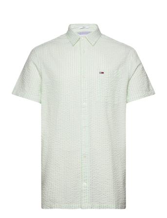 Tjm Reg Stripe Seersucker Shirt Green Tommy Jeans
