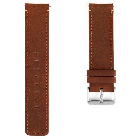 Cinturino per orologio argentato e marrone chiaro con cuciture color crema per uomini - Cinturini orologio