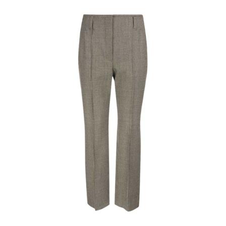 Brunello Cucinelli Houndstooth Broek in comfort virgin wool with jewellery , Bruin , Dames , Maat: M