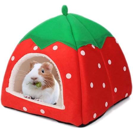 Marsvins- och Kaninhus – Husdjurshus för Smådjur och Katter, Kattbädd för Sömn, Lek och Vila