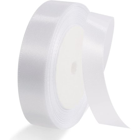 Vitt band, 4 cm x 22 m band, dubbelsidig polyester bröllop r