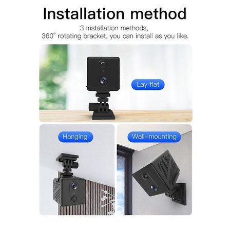 3MP 4G SIM-kort Mini Kamera Menneskedeteksjonskamera 3000mAh Batteri Sikkerhetsovervåkingsvideokamera