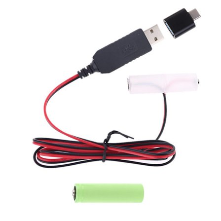 AA-paristojen korvikeadapteri irrotettava USB-virtalähdekaapeli korvaa 1–4 kpl AA-paristoja LED-lelujen kaukosäätimille