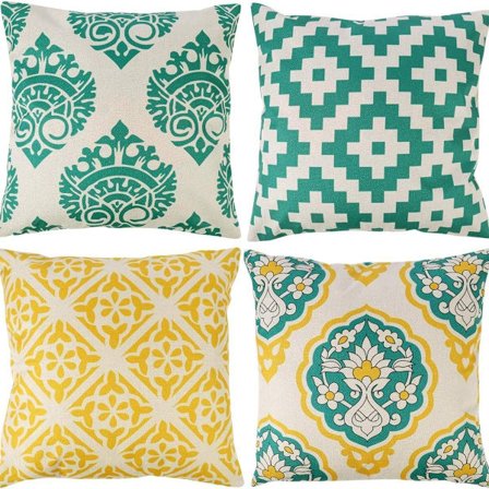 4 stk putetrekk 45 x 45 cm lin og bomull putetrekk