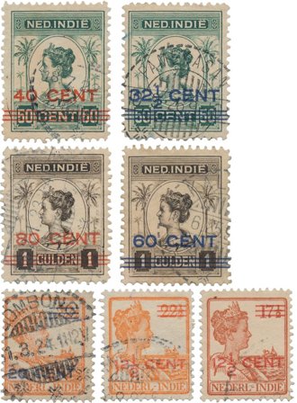 Hollandsk Ostindien 1921-1922 - NVPH 142-148 - Stemplet