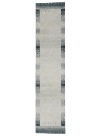 Gabbeh Indisk Fine 81X354 Hallmatta Grå/Mörkgrå Ull, Indien