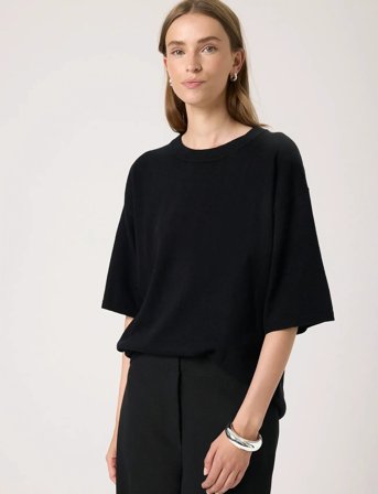 Soaked in Luxury Slsanja Pullover Ss - Black - S