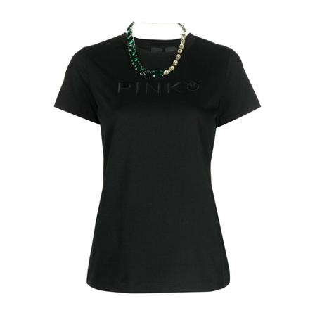 Pinko `Marcelle` T-Shirt Sort, Dame T-shirts