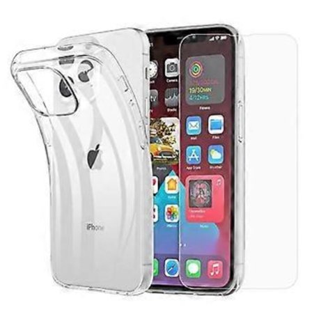 Klar TPU-etui + herdet glass skjermbeskytter for iPhone 13 Pro 6,1 tommer