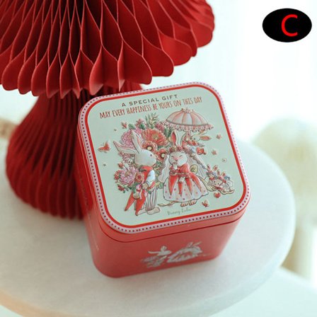 Pääsiäisen neliön laatikko karkkirasia pääsiäispupu painatus pelti