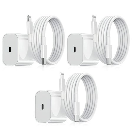 3-pak - Oplader til iPhone - Hurtig oplader - Adapter + Kabel 20W Hvid one size iPhone 3-pak iPhone(NT) 3-pak iPhone 3-pak