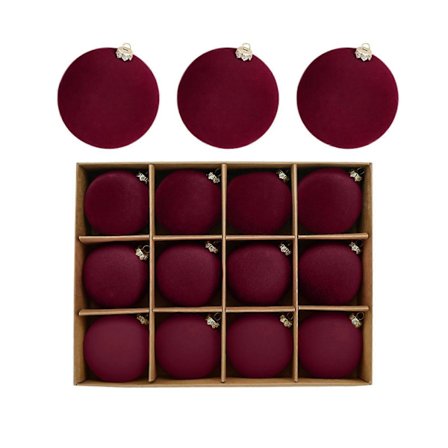 [LLC] 12 kpl Sametti Joulupallot Parvikoristeiset Joulukuusenpallokoristeet Muovipallot Joulu Koristeelliset Ripustettavat Koristeet 