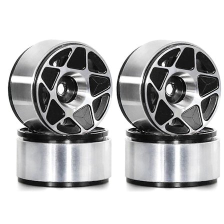 4st 1.0 tum Metall Beadlock Hjulnav Fälg för 1/18 1/24 RC Crawler Bil TRX4M Uppgraderingsdelar Tillbehör Svart