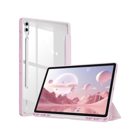 Kompatibel med Samsung Galaxy Tab S10 Plus 2024, S9 Fe/s9 Plus 12.4 Tum Rosa