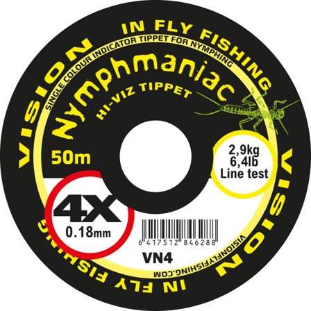 Vision Nymphmaniac Hi-Viz Yellow Tippet 50m - 5X / 0,16mm