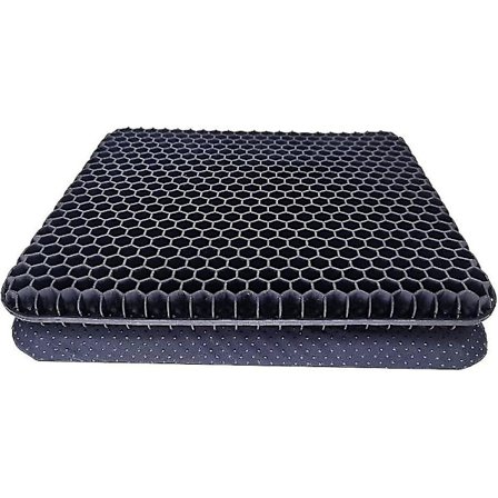 Gel sete pute, dobbel tykk gel sete pute sete pute med sklisikker trekk, pustende honeycomb smertelindring sete pute for kontorstol bil W