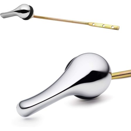 Toilet skyllehåndtag, krom finish med metalmøtrik, kompatibel med de fleste toiletter