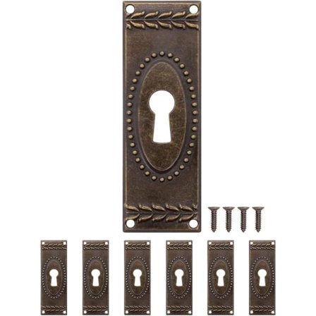 Sett med 6 vintage messinglåsbeslag 73 x 25 mm