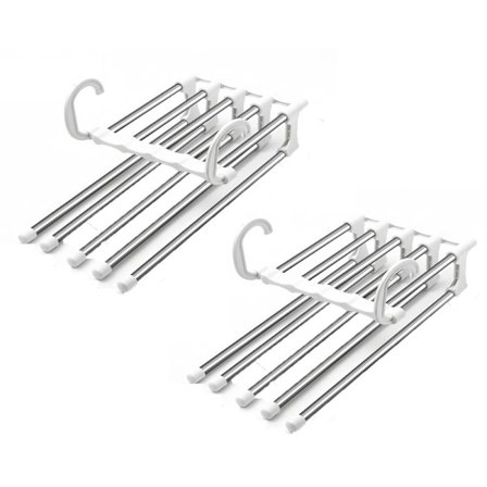 Buksehengere 2 stk. 5 Lag Magiske Buksehengere Pladsbesparende Svingarm Buksehengere Multiple Buksehengere Skabsarrangør til Bukser Slips