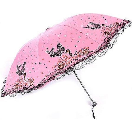 Aurinkovarjo UV-sateenvarjo pieni kevyt perhos pitsi kokoontaittuvat sateenvarjot 210T sateenvarjot vedenpitävä