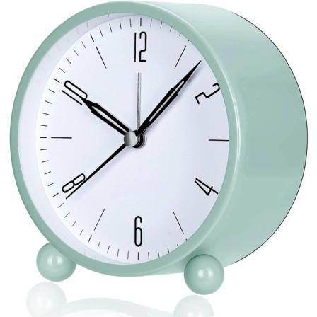 Alarmklokke, Super Stille Ikke-Tikkende Liten Klokke med Nattlys, Batteridrevet, Enkelt Design, for Soverom, Sengeside, Skrivebord