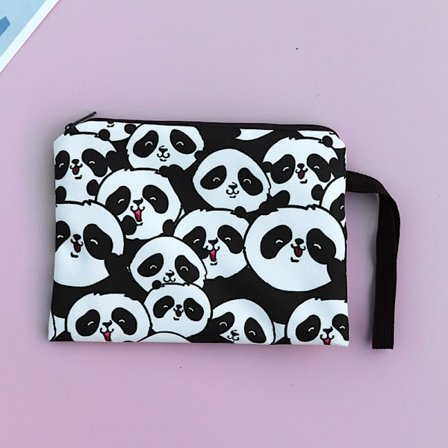 1 pakke hygiejnebind opbevaringstaske hygiejnebind puder opbevaringstaske med lynlås (Panda)