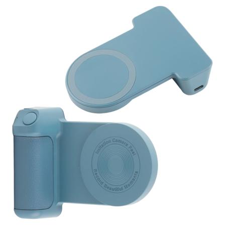 Magnetisk kamerahandtag Bluetooth-fäste Trådlös laddare Smarttelefonhandtag Hållare för Vlog-videoinspelning Blå