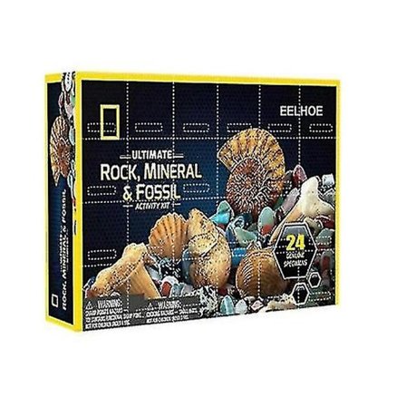 Adventskalender Blind Box Adventskalender med 24 Steiner Steinoppbevaring Gaveeske Pedagogisk Julegave til Barn A