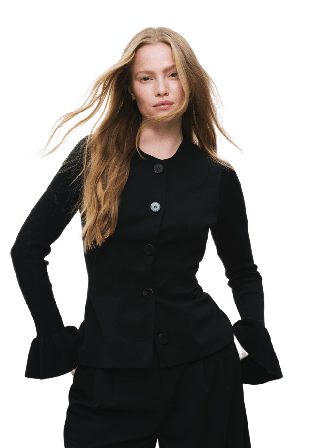 Carin Wester Båtringad topp med volang ESMA Stickat Svart L