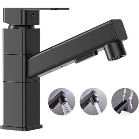 Kran - Firkantet - Svart Standard - Svingbar