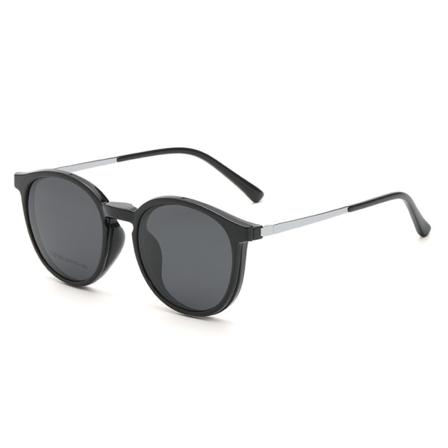 Magnetiske brille stel til mænd og kvinder, runde og dobbelt brug, retro sportsbriller stel sæt, solbriller