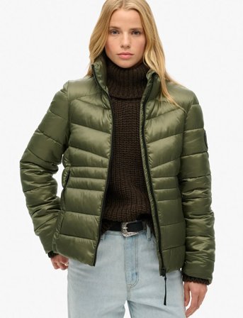 Superdry Sport Fuji Quilt Padded Jacket - Khaki green - XXS