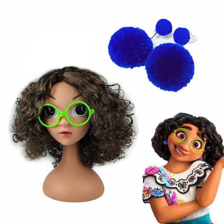 Retro runda glasögon utan lins för flickor Mirabel Cosplay Cosplay zy