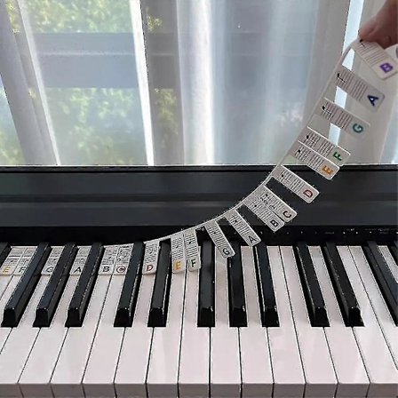 88 Tangenter Gjenbrukbare Silikon Piano Keyboard Notelapper Piano Guide Klistremerker-jie-jie
