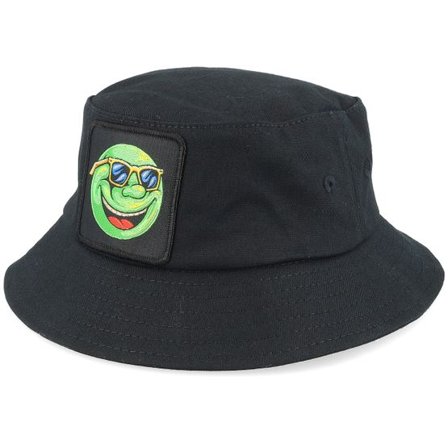Kiddo Cap - Svart bucket Hatt - Kids Cool Smile Ball Black Bucket @ Hatstore