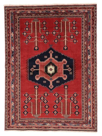 Afshar/Sirjan Matta Orientalisk Mörkröd/Svart (Ull, Persien)
