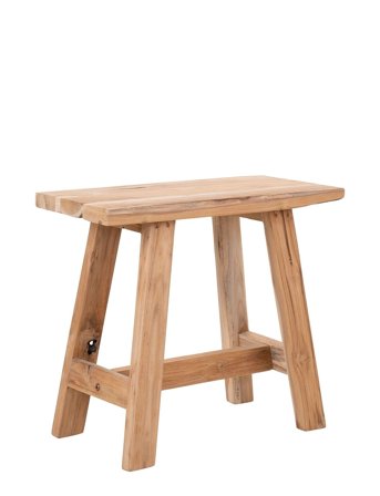 House Nordic Nelli - Bench, Teak, Nature, 50X25X45 Cm - Brown - 25X50X45CM