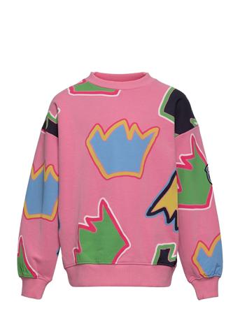 K. Aop Crew Neck Sweat Pink Svea