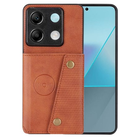 SKALO Xiaomi Redmi Note 13 Pro 5G PU-nahkainen Suojakuori Lompakolla - Ruskea
