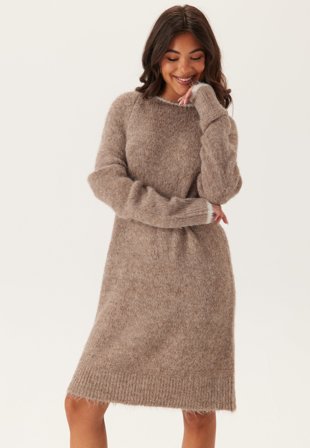 Pieces-Pcivy Ls Contrast Knit Dress-S