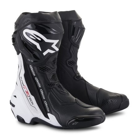 Motorradstiefel Alpinestars Supertech R Vented Schwarz/Weiß 47