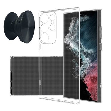 Samsung Galaxy S23 Ultra Skal & Fingerhållare - Skydd och Komfort - Svart