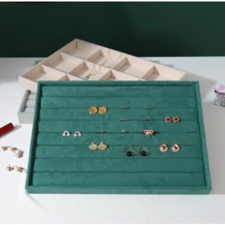 Förvaringsbricka - Grön mocka [8 ringbrickor]