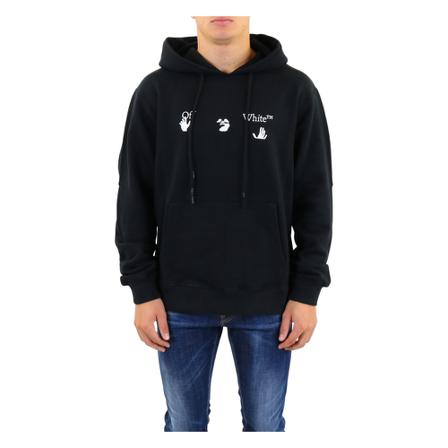 Off White Big Ow Logo Slim Hoodie Sort, Herre