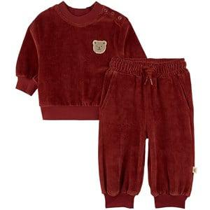 Buddy & Hope Merry Red GOTS Velour Sweat Set 62/68 cm - Clothing sets - 62/68 cm - Red