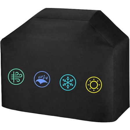 BBQ-grillöverdrag, [Vattentätt] [Väderbeständigt] [Anti-UV] [Blekskyddat] Grillöverdrag, 57 tum - Svart