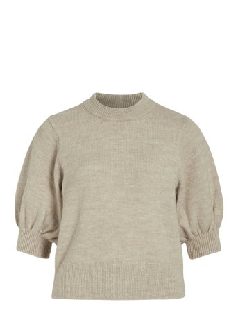 Vila Vibiola 3/4 Sleeve Knit Top #6 - Beige - XL