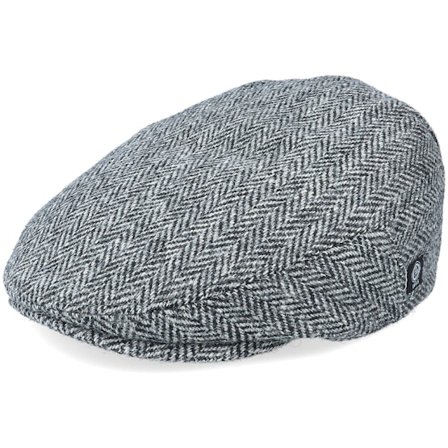 CTH Ericson - Svart flatcap Keps - Edward Sr. Harris Tweed Black Flat Cap @ Hatstore