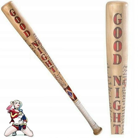 Harley Quinn Cosplay Puinen Baseball-maila, Pukuasuste Rekvisiitta Maila, Sarjakuvaelokuvan Replika Maila Cosplayhin ja Halloweeniin