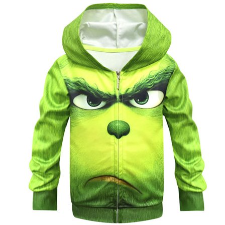 Grinch Print Sweatshirts Børnejultrøjer til børn H